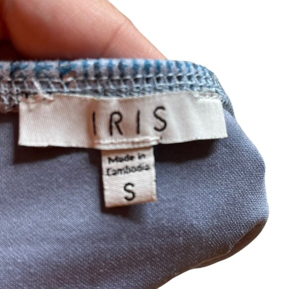 Womens Plaid Blue Two-Piece Set - Crop Top & High-Waisted Shorts By Iris Small - Picture 3 of 3